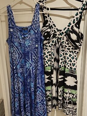Blue Printed Papa Vancouver & Style & Co. Black Midi Dresses